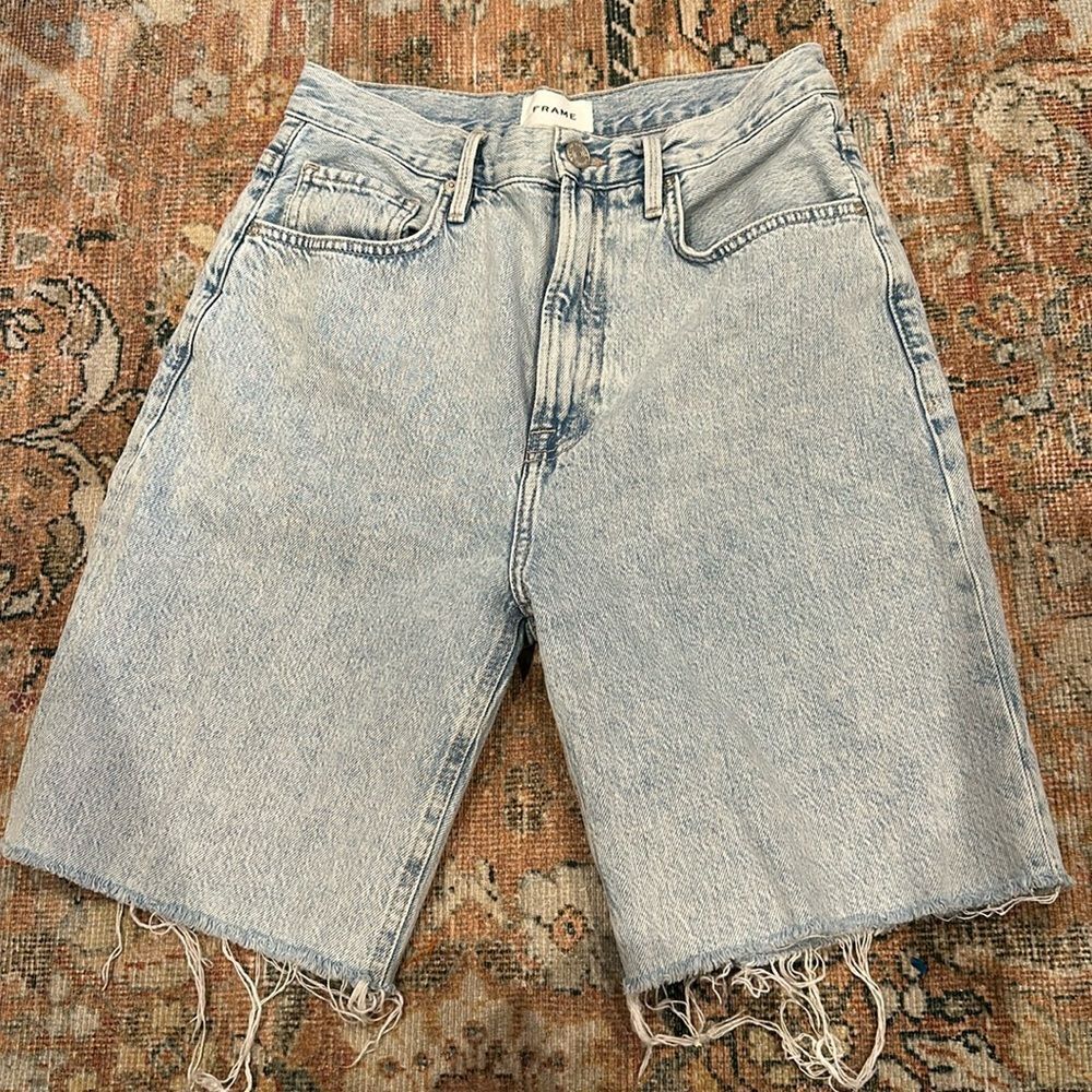 Frame Denim Bermuda Cut Off Shorts
